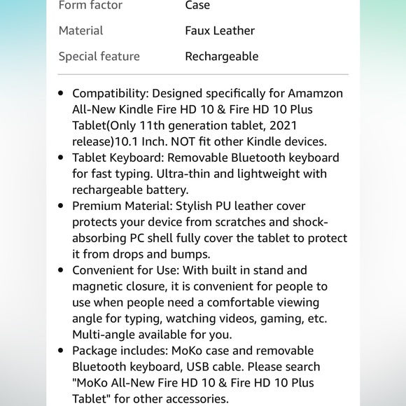 iPad Air 4th Gen 2020 10.9 Inch Trifold Tablet Cover Removable Wireless Keyboard - Picture 12 of 13